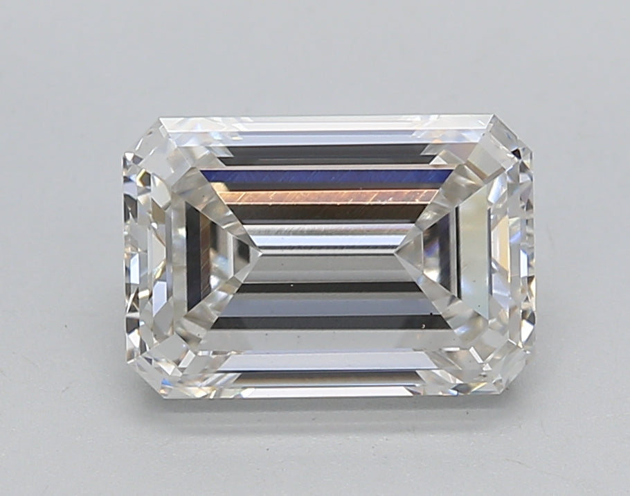 2.5 Carat Emerald Lab Diamond with  Cut Diamond in 14KT  view 1
