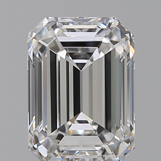 1.5 Carat Emerald Lab Diamond with  Cut Diamond in 14KT  view 1

