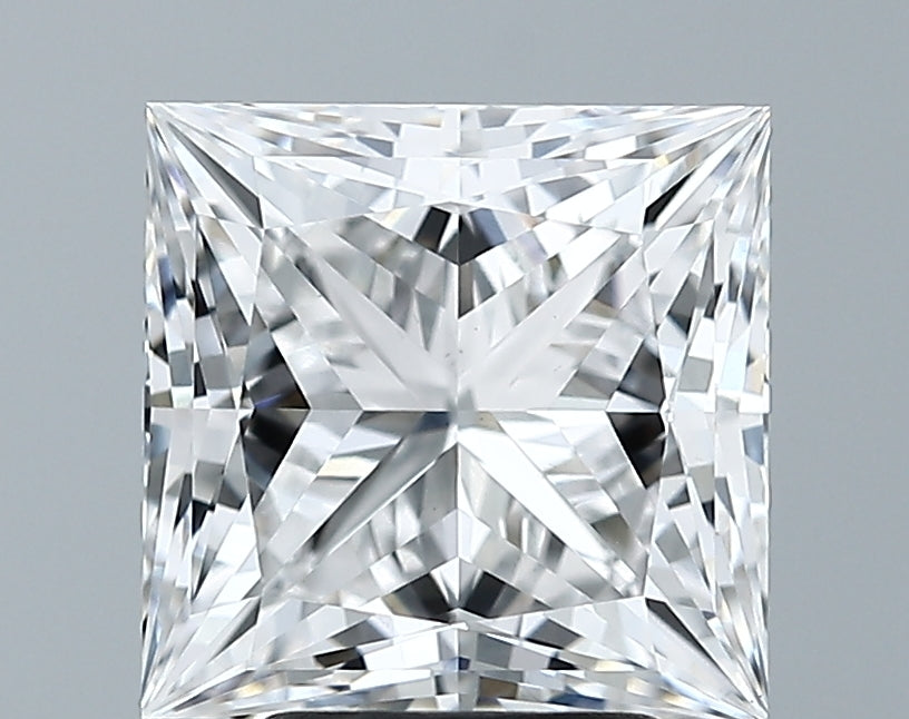 3.65 Carat Princess Lab Diamond with  Cut Diamond in 14KT  view 1
