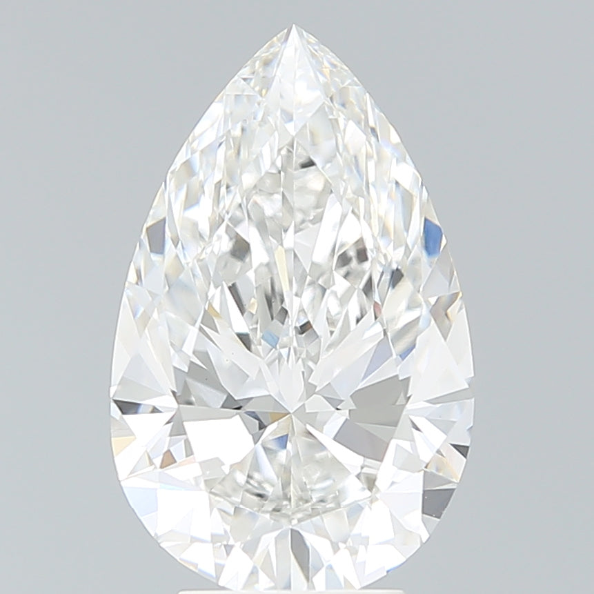 4.69 Carat Pear Lab Diamond with  Cut Diamond in 14KT  view 1
