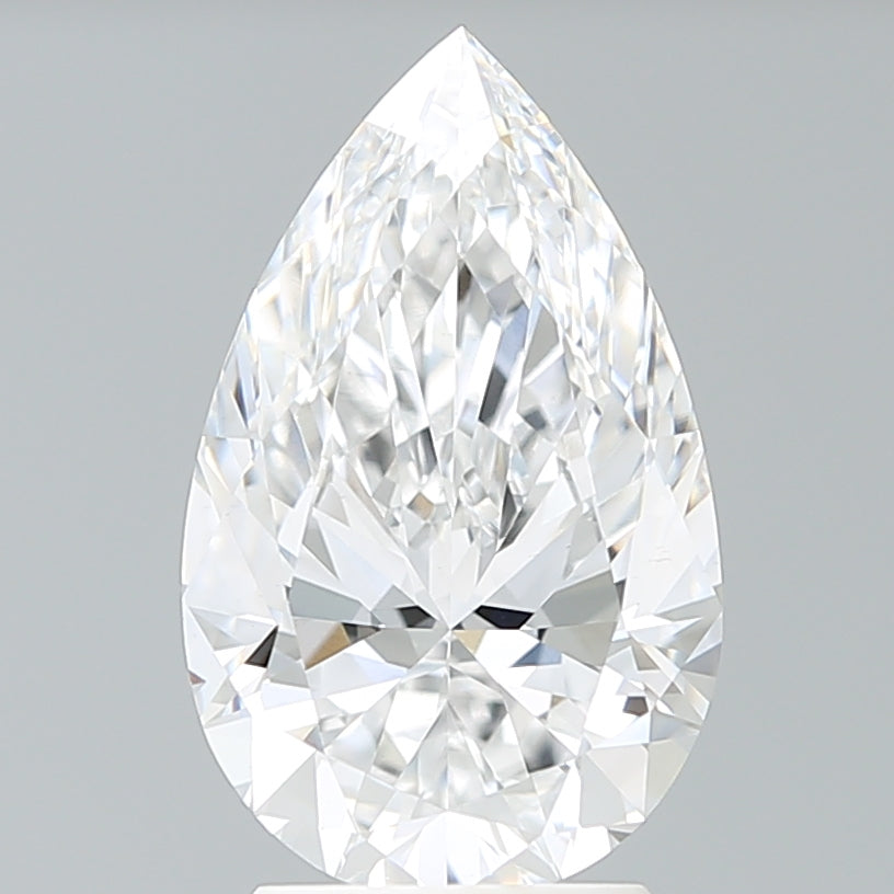 3.05 Carat Pear Lab Diamond with  Cut Diamond in 14KT  view 1
