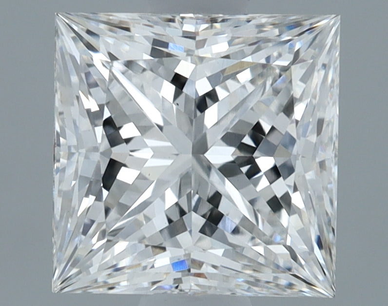 1.29 Carat Princess Lab Diamond with  Cut Diamond in 14KT  view 1

