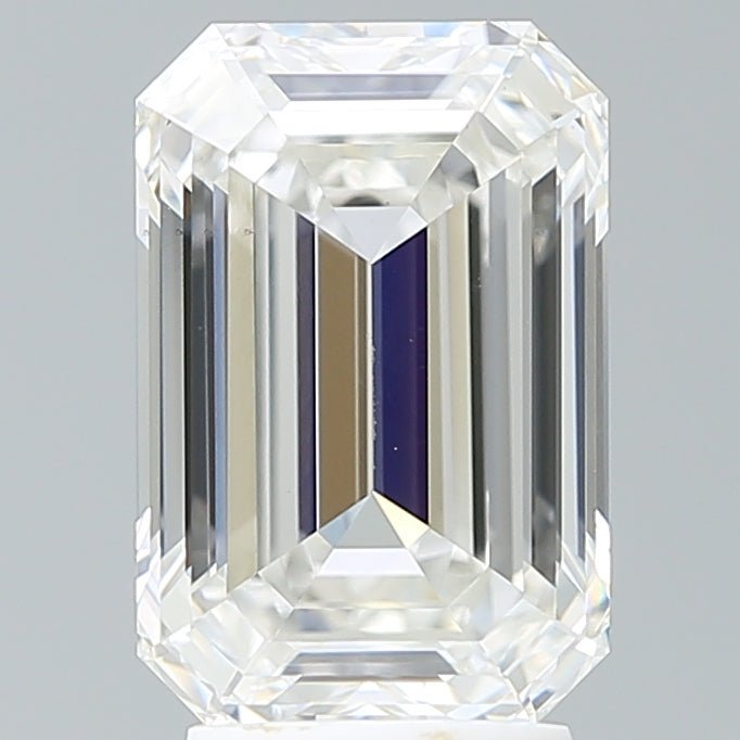 3.31 Carat Emerald Lab Diamond with  Cut Diamond in 14KT  view 1
