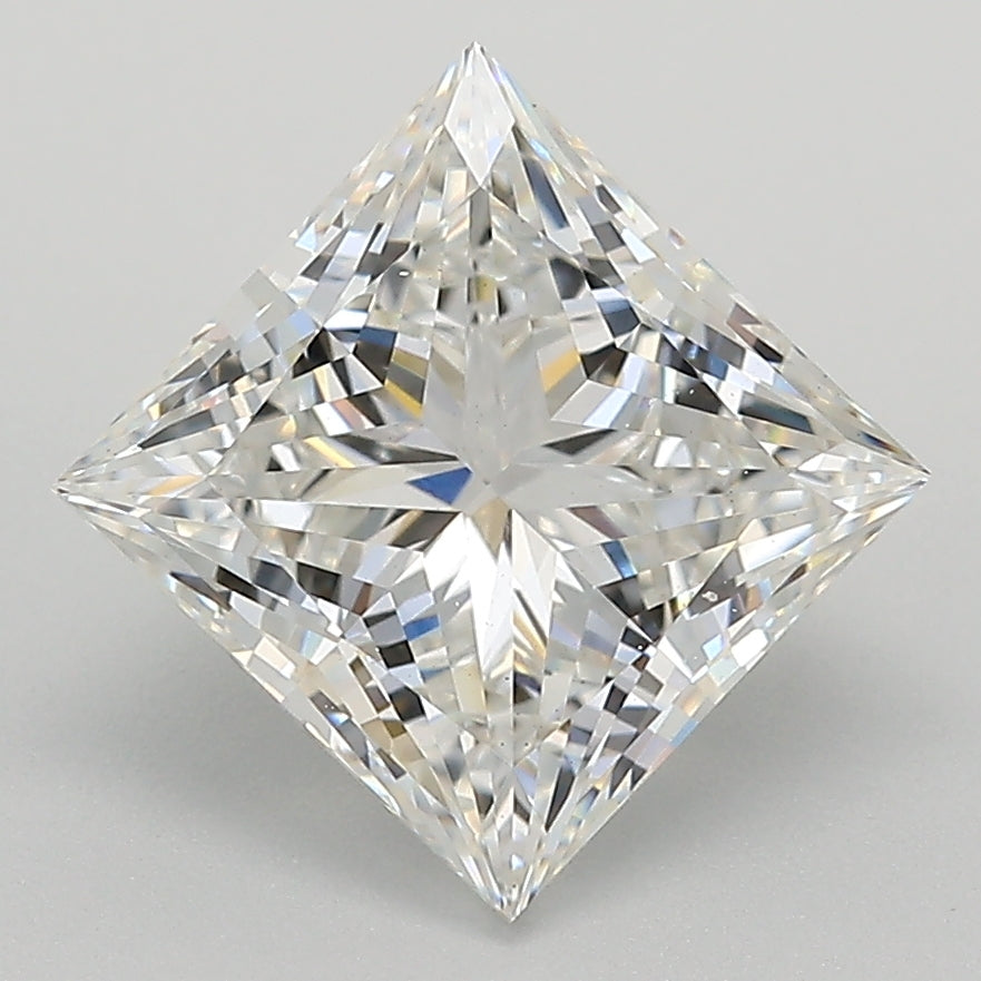 2.71 Carat Princess Lab Diamond with  Cut Diamond in 14KT  view 1
