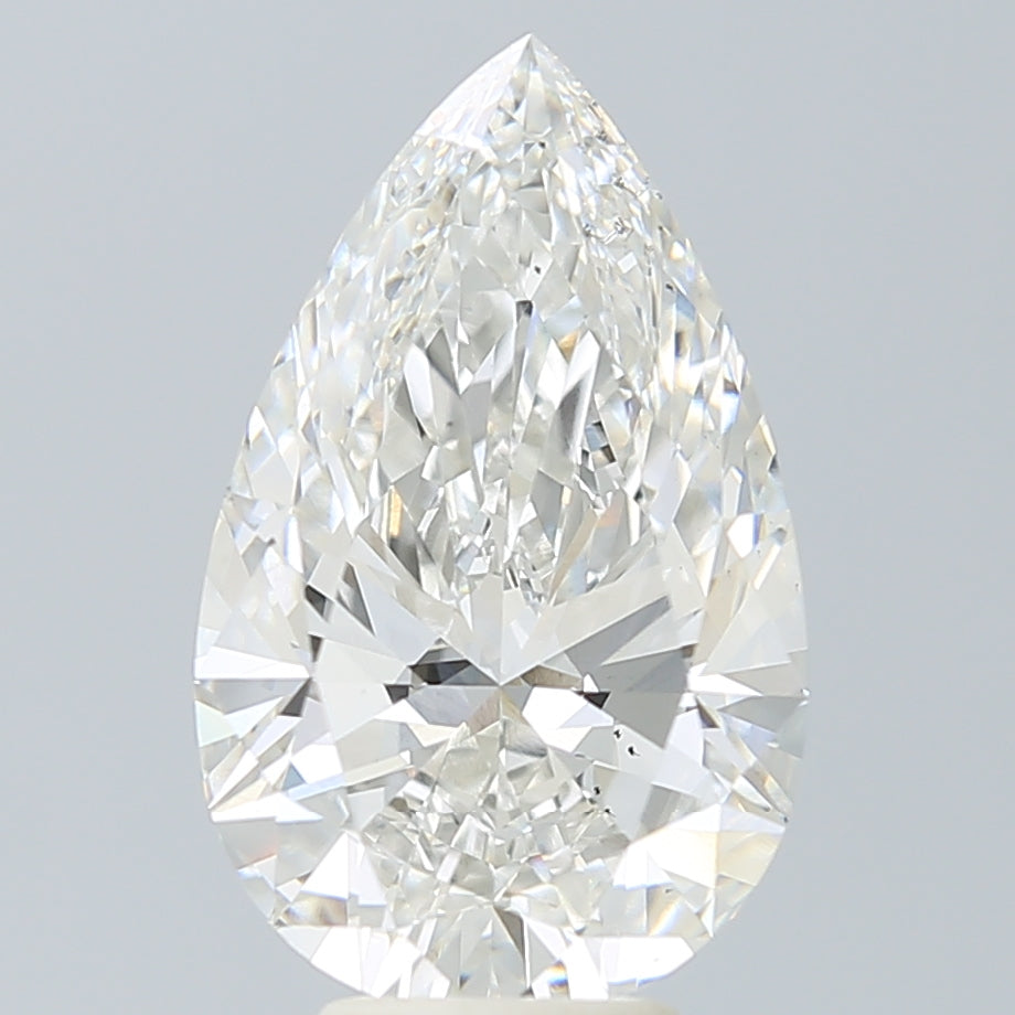 5.56 Carat Pear Lab Diamond with  Cut Diamond in 14KT  view 1
