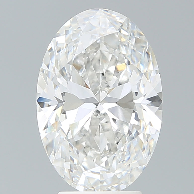 4.25 Carat Oval Lab Diamond with  Cut Diamond in 14KT  view 1
