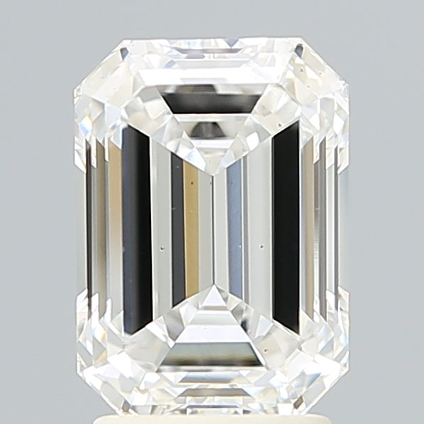 3.04 Carat Emerald Lab Diamond with  Cut Diamond in 14KT  view 1
