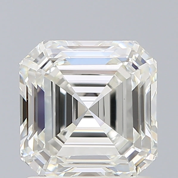 1.54 Carat Asscher Lab Diamond with  Cut Diamond in 14KT  view 1
