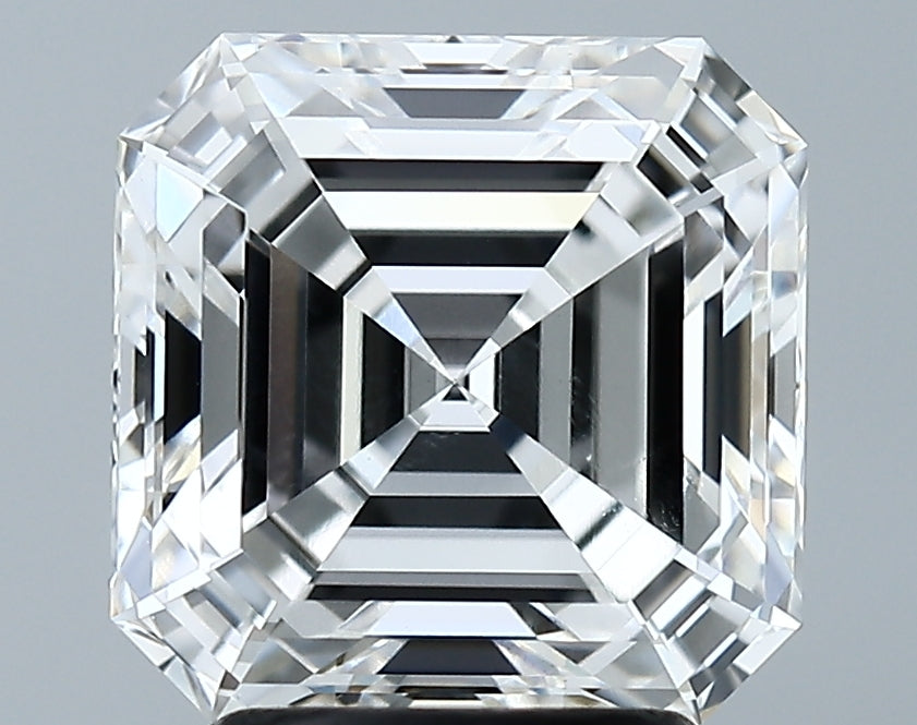 2.8 Carat Asscher Lab Diamond with  Cut Diamond in 14KT  view 1
