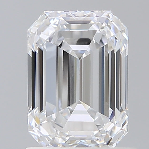 1.5 Carat Emerald Lab Diamond with  Cut Diamond in 14KT  view 1
