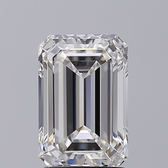 2.29 Carat Emerald Lab Diamond with  Cut Diamond in 14KT  view 1
