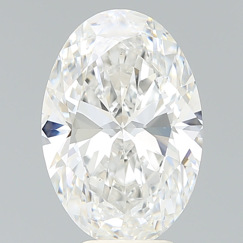 5.62 Carat Oval Lab Diamond with  Cut Diamond in 14KT  view 1
