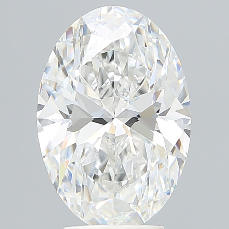 4.14 Carat Oval Lab Diamond with  Cut Diamond in 14KT  view 1
