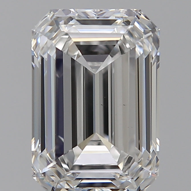 2.56 Carat Emerald Lab Diamond with  Cut Diamond in 14KT  view 1

