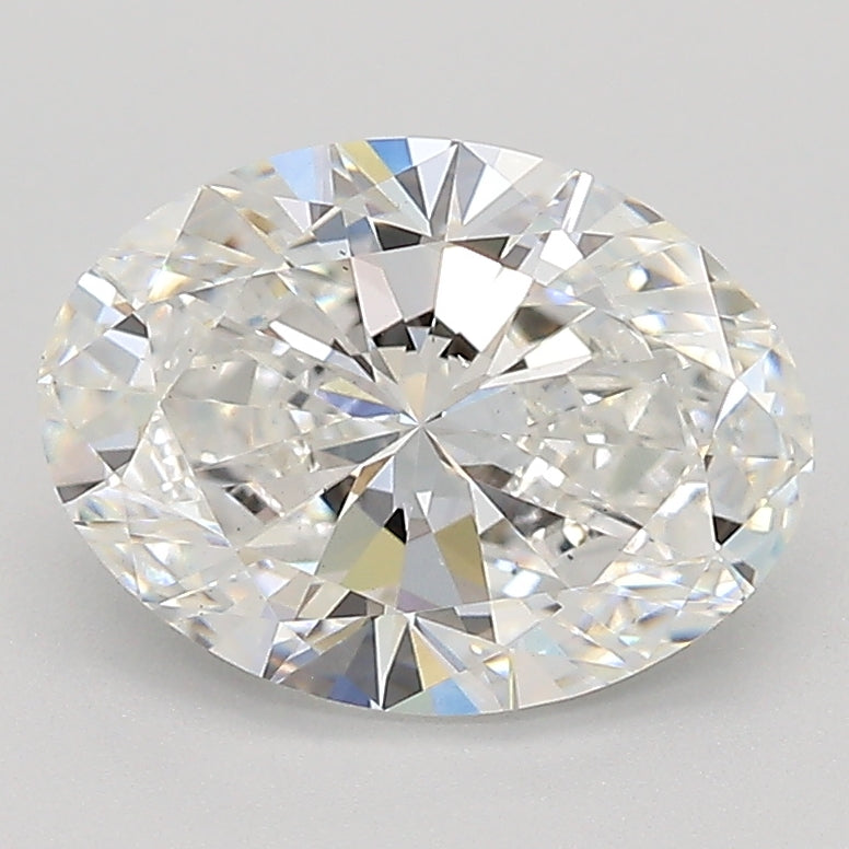 2.0 Carat Oval Lab Diamond with  Cut Diamond in 14KT  view 1
