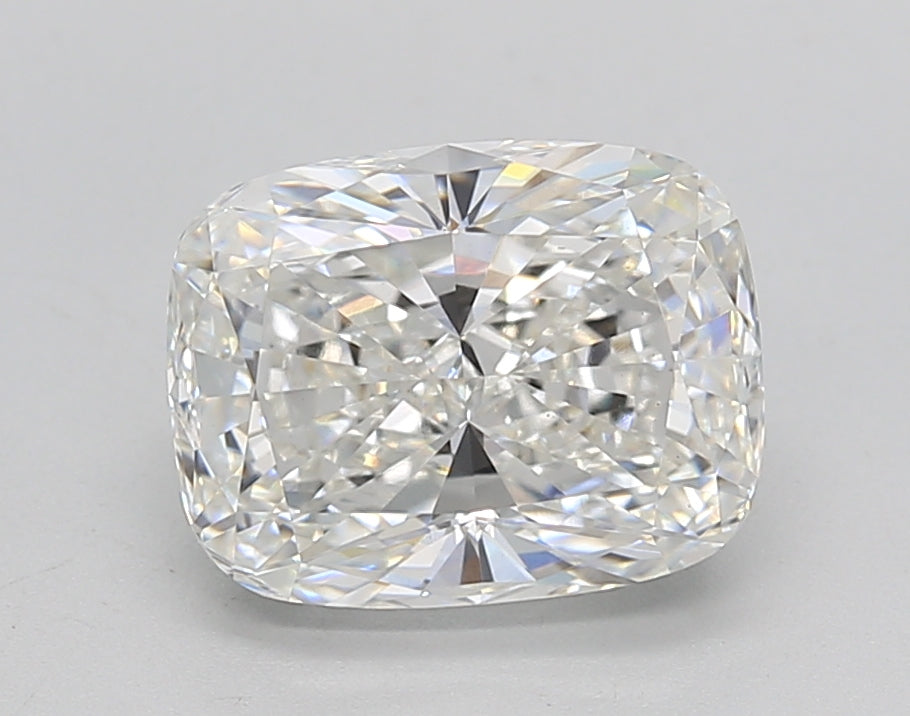 2.55 Carat Cushion Lab Diamond with  Cut Diamond in 14KT  view 1
