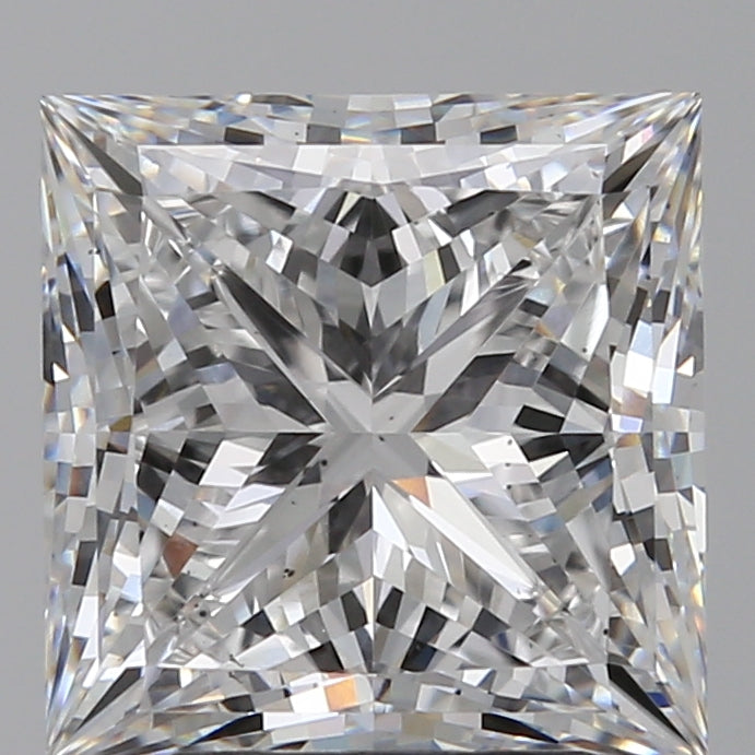 3.5 Carat Princess Lab Diamond with  Cut Diamond in 14KT  view 1
