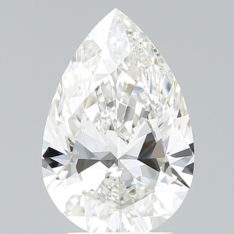 3.12 Carat Pear Lab Diamond with  Cut Diamond in 14KT  view 1
