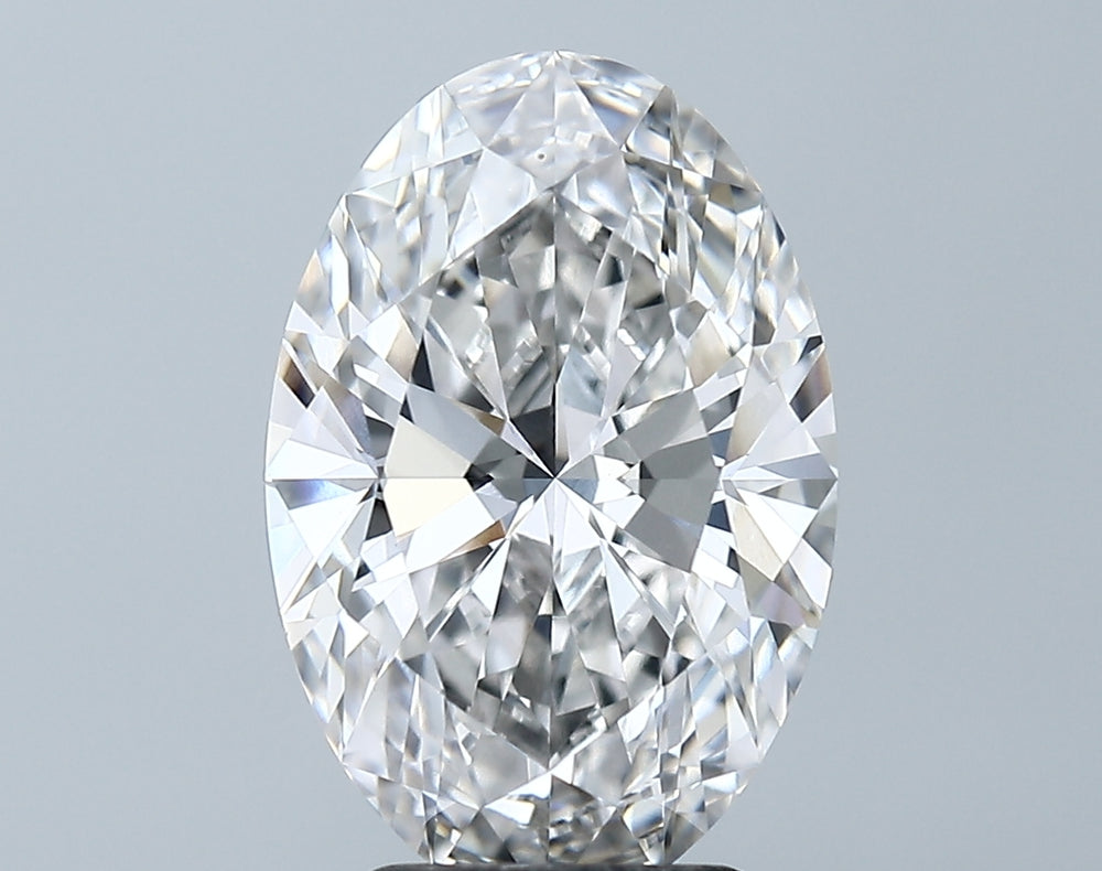3.67 Carat Oval Lab Diamond with  Cut Diamond in 14KT  view 1
