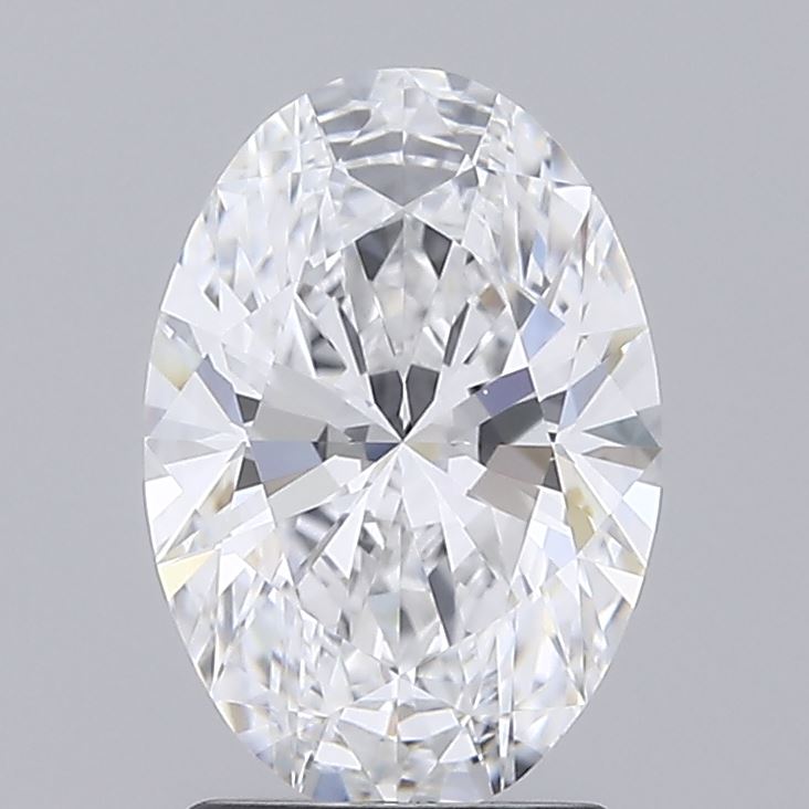 2.01 Carat Oval Lab Diamond with  Cut Diamond in 14KT  view 1
