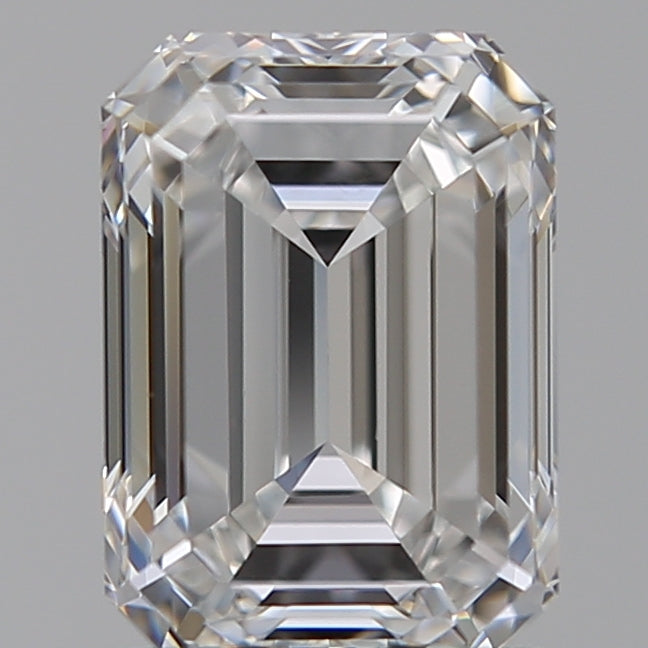 1.5 Carat Emerald Lab Diamond with  Cut Diamond in 14KT  view 1
