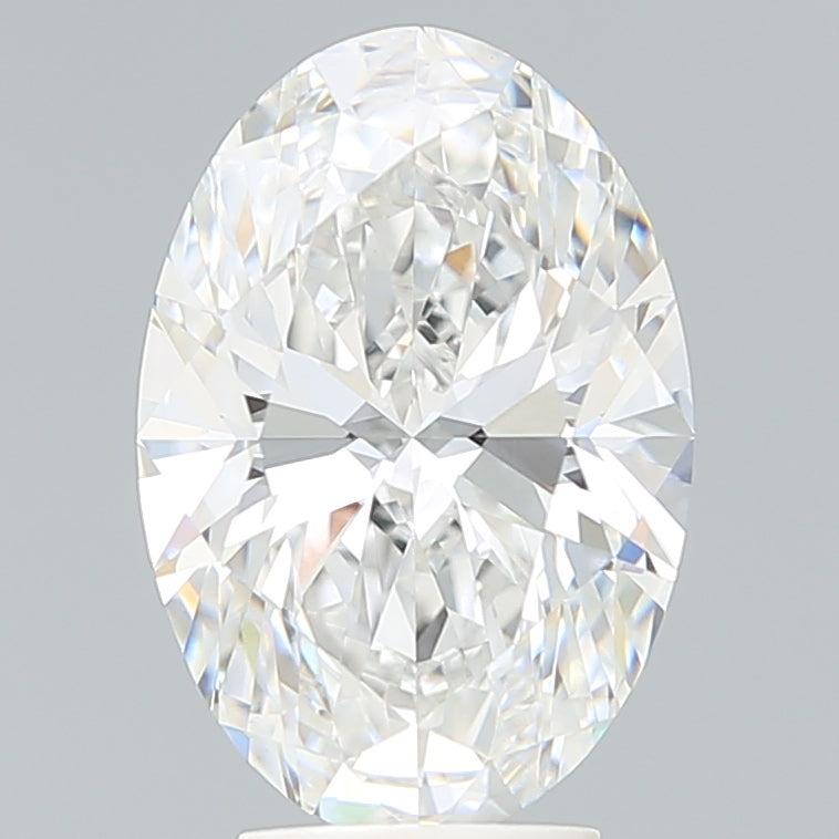 4.29 Carat Oval Lab Diamond with  Cut Diamond in 14KT  view 1
