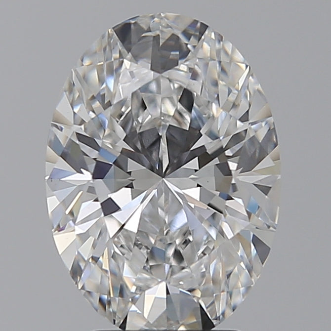 3.29 Carat Oval Lab Diamond with  Cut Diamond in 14KT  view 1
