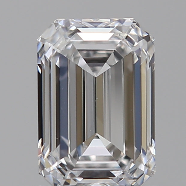 1.04 Carat Emerald Lab Diamond with  Cut Diamond in 14KT  view 1

