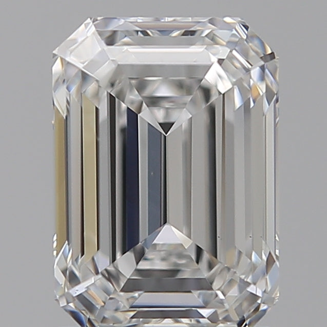 1.54 Carat Emerald Lab Diamond with  Cut Diamond in 14KT  view 1
