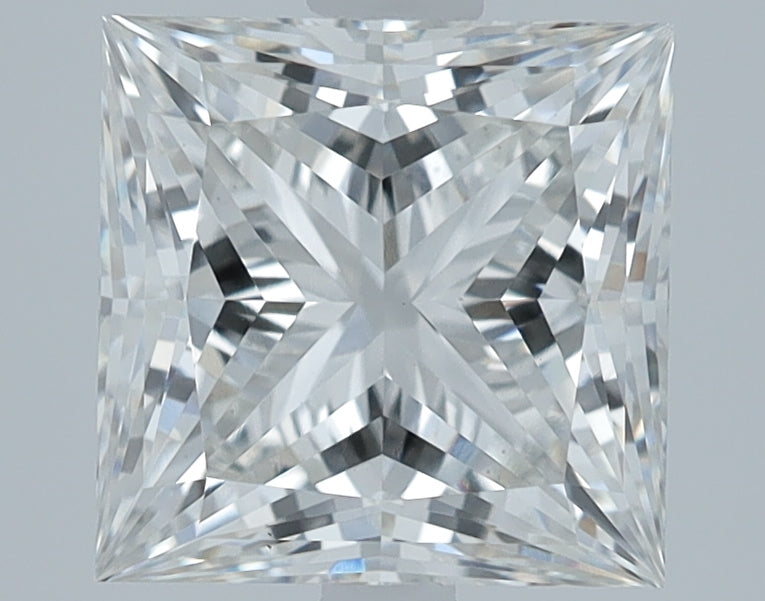 2.67 Carat Princess Lab Diamond with  Cut Diamond in 14KT  view 1
