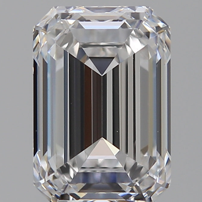 2.55 Carat Emerald Lab Diamond with  Cut Diamond in 14KT  view 1

