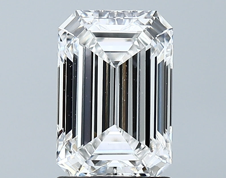 1.85 Carat Emerald Lab Diamond with  Cut Diamond in 14KT  view 1
