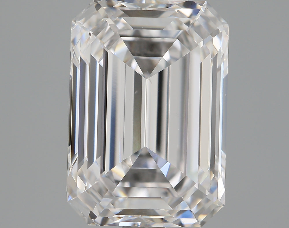 2.9 Carat Emerald Lab Diamond with  Cut Diamond in 14KT  view 1
