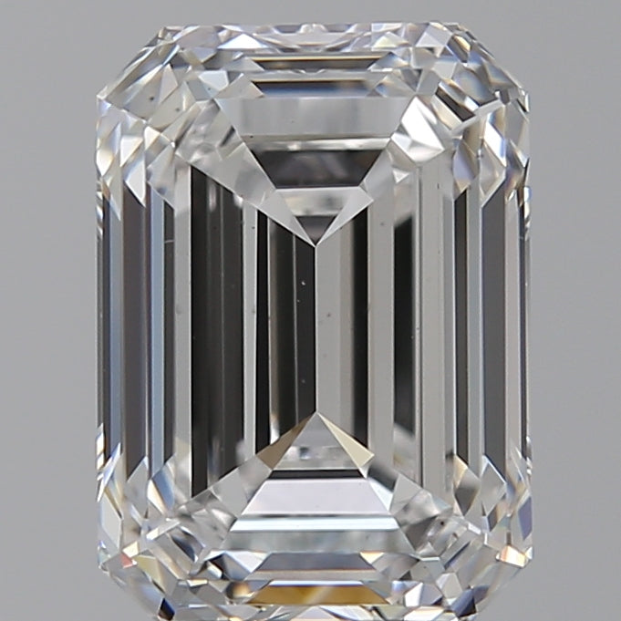 5.04 Carat Emerald Lab Diamond with  Cut Diamond in 14KT  view 1
