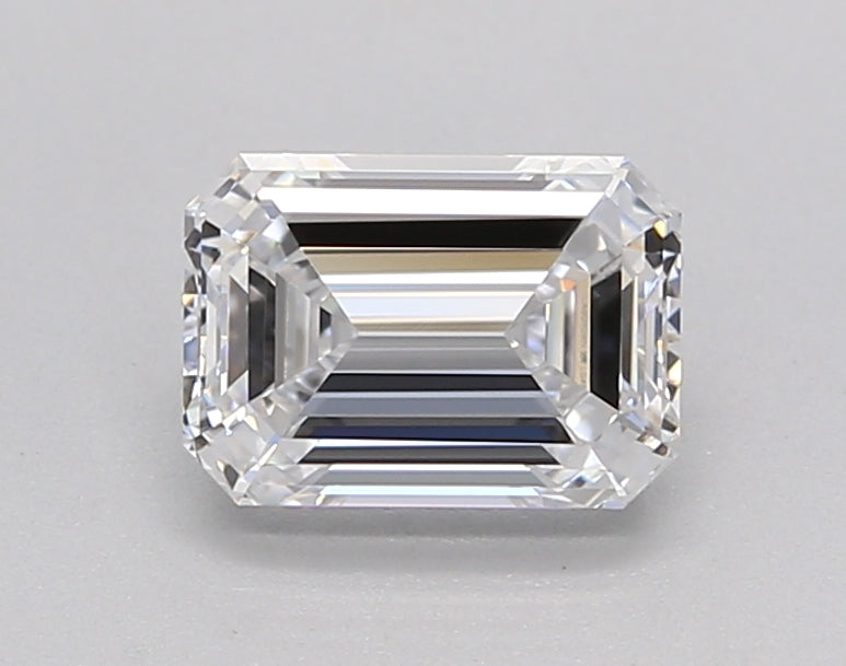 1.01 Carat Emerald Lab Diamond with  Cut Diamond in 14KT  view 1
