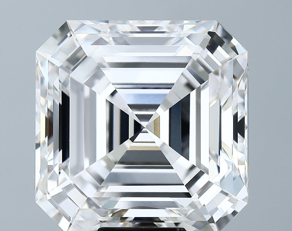 14.33 Carat Asscher Lab Diamond with  Cut Diamond in 14KT  view 1
