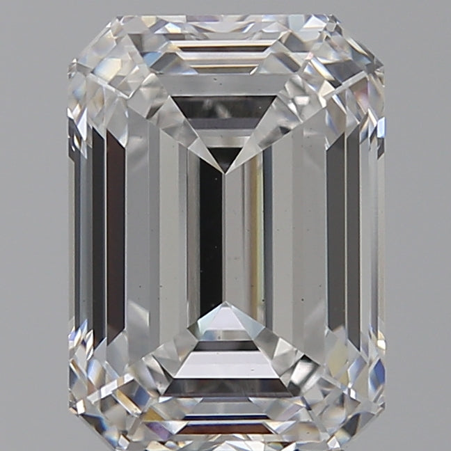 5.09 Carat Emerald Lab Diamond with  Cut Diamond in 14KT  view 1
