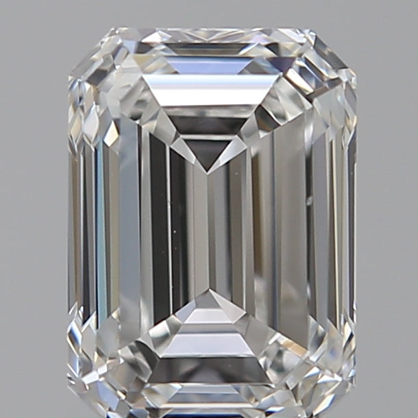 1.5 Carat Emerald Lab Diamond with  Cut Diamond in 14KT  view 1
