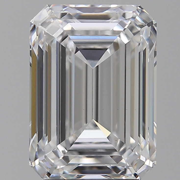 3.34 Carat Emerald Lab Diamond with  Cut Diamond in 14KT  view 1
