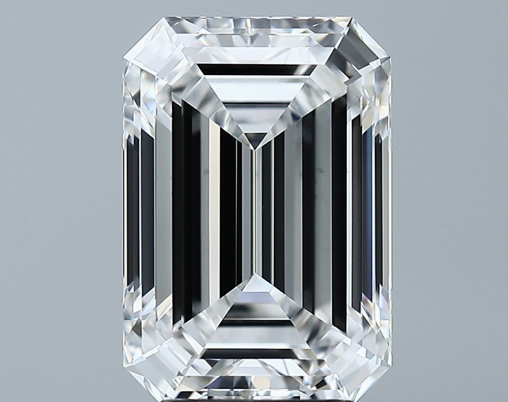 3.32 Carat Emerald Lab Diamond with  Cut Diamond in 14KT  view 1

