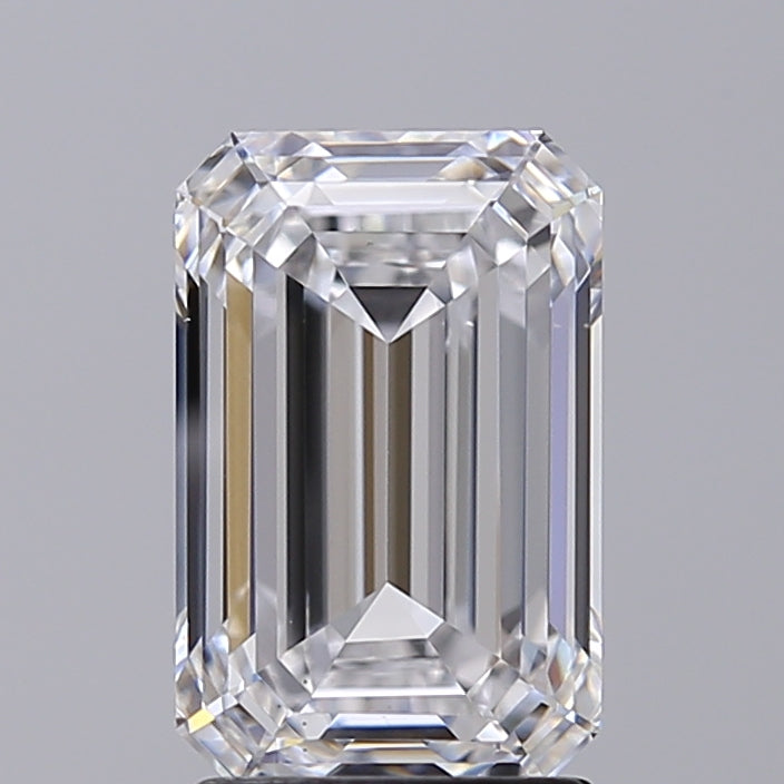 2.68 Carat Emerald Lab Diamond with  Cut Diamond in 14KT  view 1
