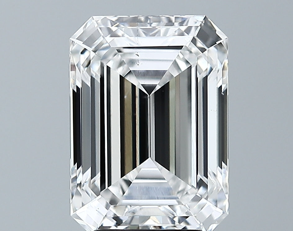 4.1 Carat Emerald Lab Diamond with  Cut Diamond in 14KT  view 1
