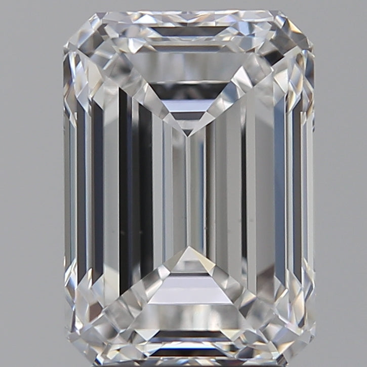3.56 Carat Emerald Lab Diamond with  Cut Diamond in 14KT  view 1
