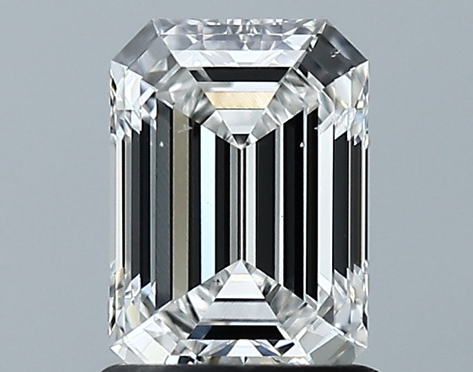 1.15 Carat Emerald Lab Diamond with  Cut Diamond in 14KT  view 1
