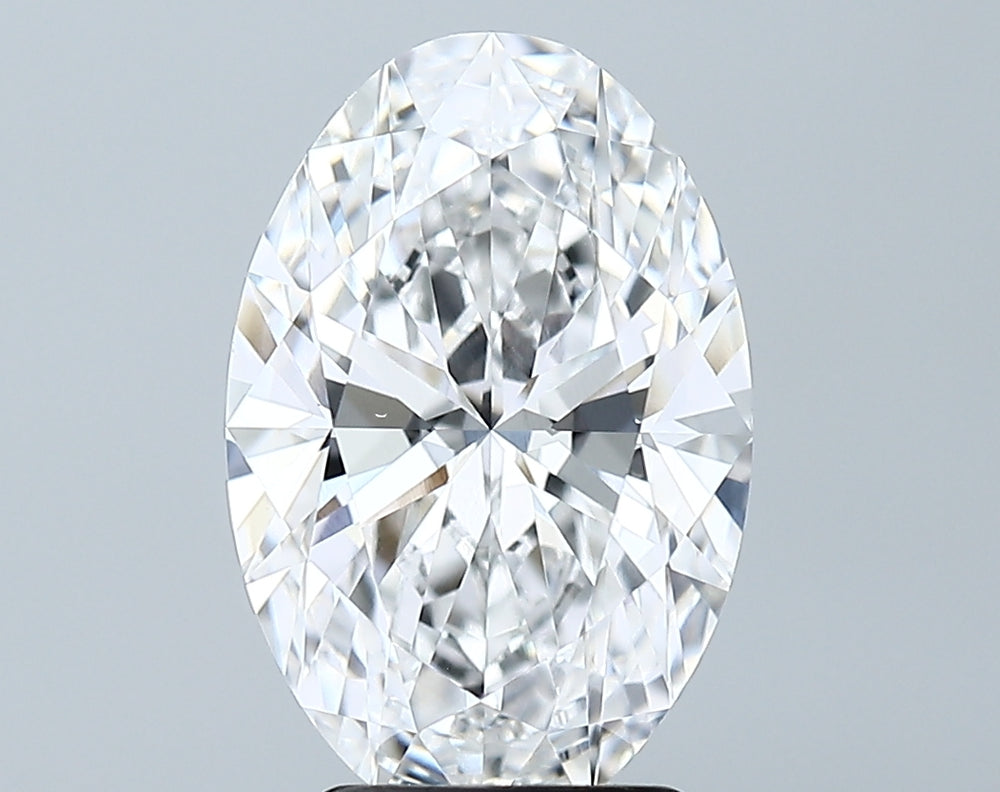 2.97 Carat Oval Lab Diamond with  Cut Diamond in 14KT  view 1
