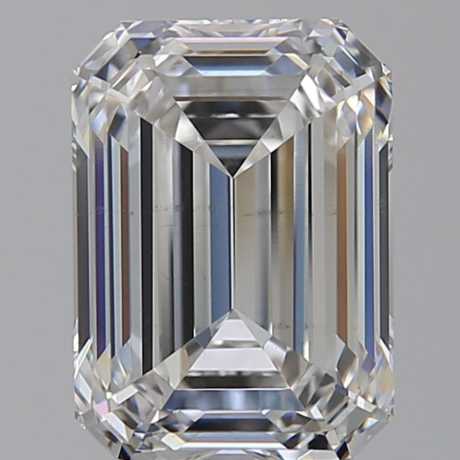 5.27 Carat Emerald Lab Diamond with  Cut Diamond in 14KT  view 1
