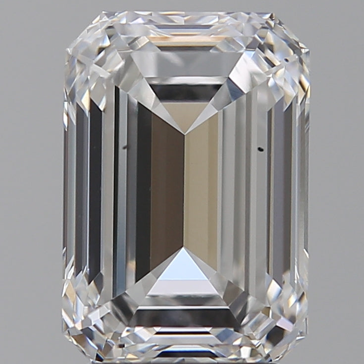 3.39 Carat Emerald Lab Diamond with  Cut Diamond in 14KT  view 1
