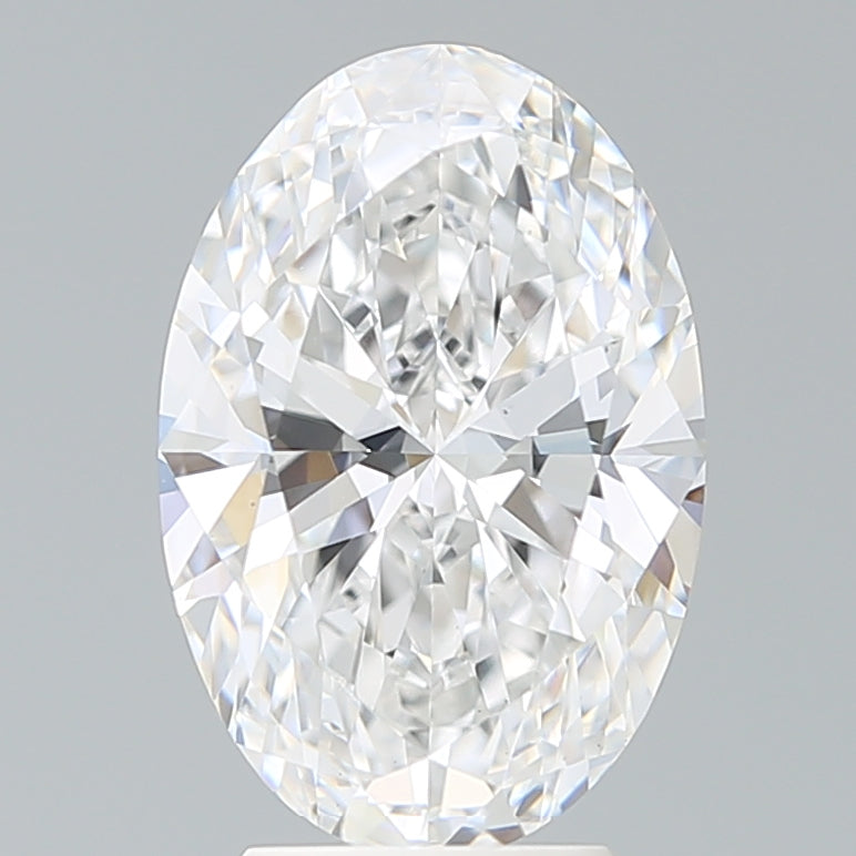 4.08 Carat Oval Lab Diamond with  Cut Diamond in 14KT  view 1
