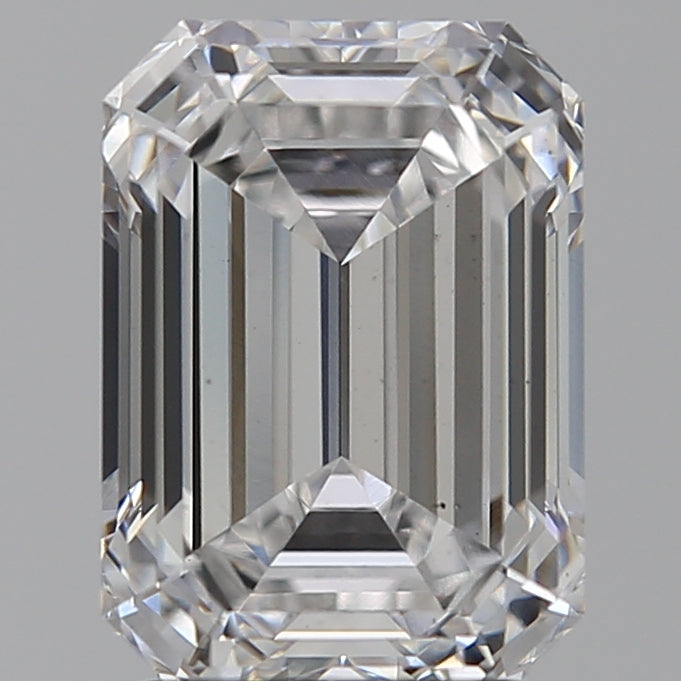 2.79 Carat Emerald Lab Diamond with  Cut Diamond in 14KT  view 1
