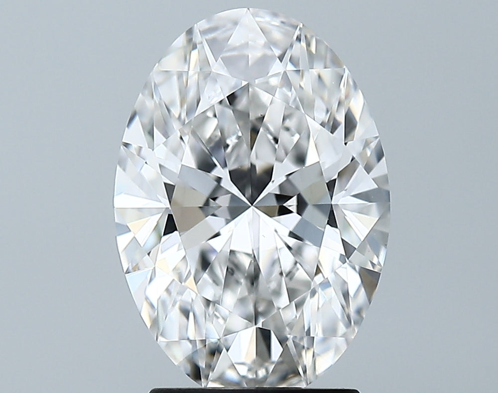 2.55 Carat Oval Lab Diamond with  Cut Diamond in 14KT  view 1
